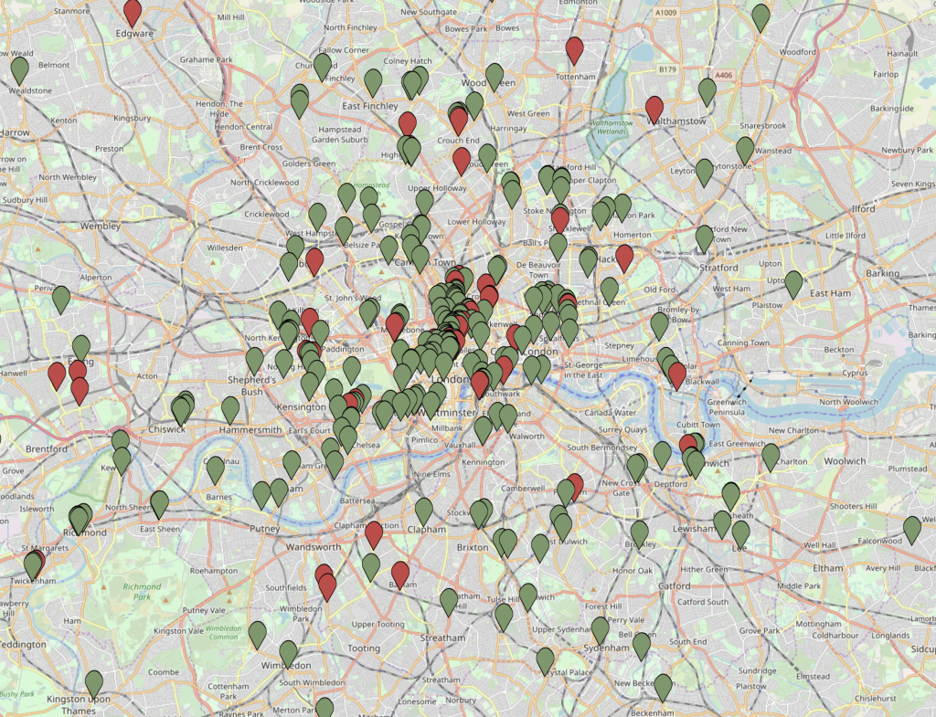 Map of London's Bookshops